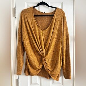 Jodifl Women's Mustard Twist Front Top